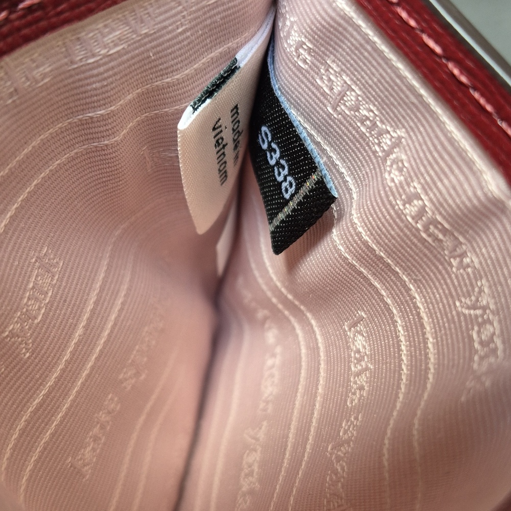 NWOT Kate Spade Morgan Bow Embellished Saffiano Leather Autumnal Red Card Holder - Picture 9 of 9